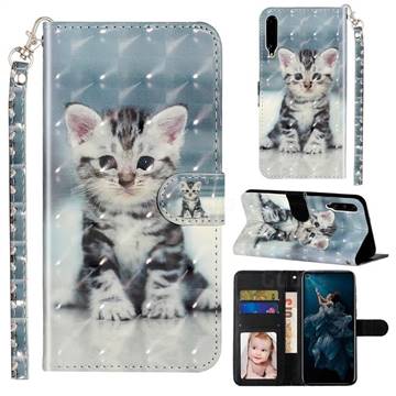 Kitten Cat 3D Leather Phone Holster Wallet Case for Huawei Honor Play 3