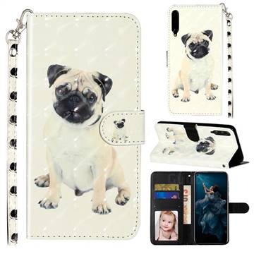 Pug Dog 3D Leather Phone Holster Wallet Case for Huawei Honor Play 3