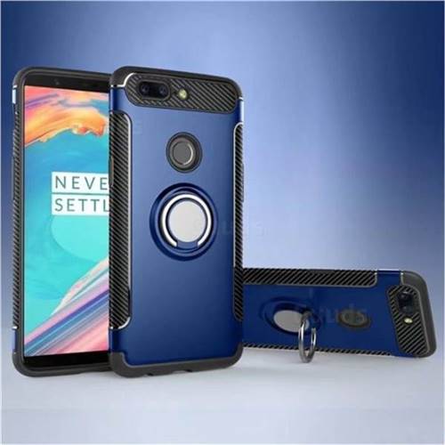 Armor Anti Drop Carbon PC + Silicon Invisible Ring Holder Phone Case for Huawei Honor View 10 (V10) - Sapphire