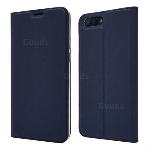 Ultra Slim Card Magnetic Automatic Suction Leather Wallet Case for Huawei Honor View 10 (V10) - Royal Blue