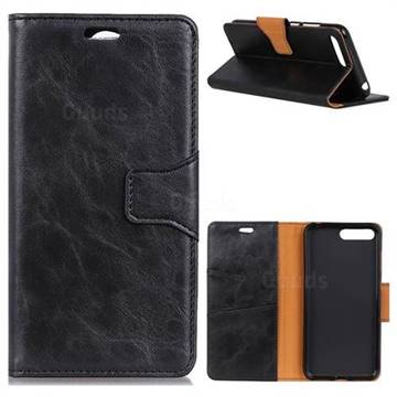 MURREN Luxury Crazy Horse PU Leather Wallet Phone Case for Huawei Honor View 10 (V10) - Black