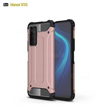 King Kong Armor Premium Shockproof Dual Layer Rugged Hard Cover for Huawei Honor X10 5G - Rose Gold