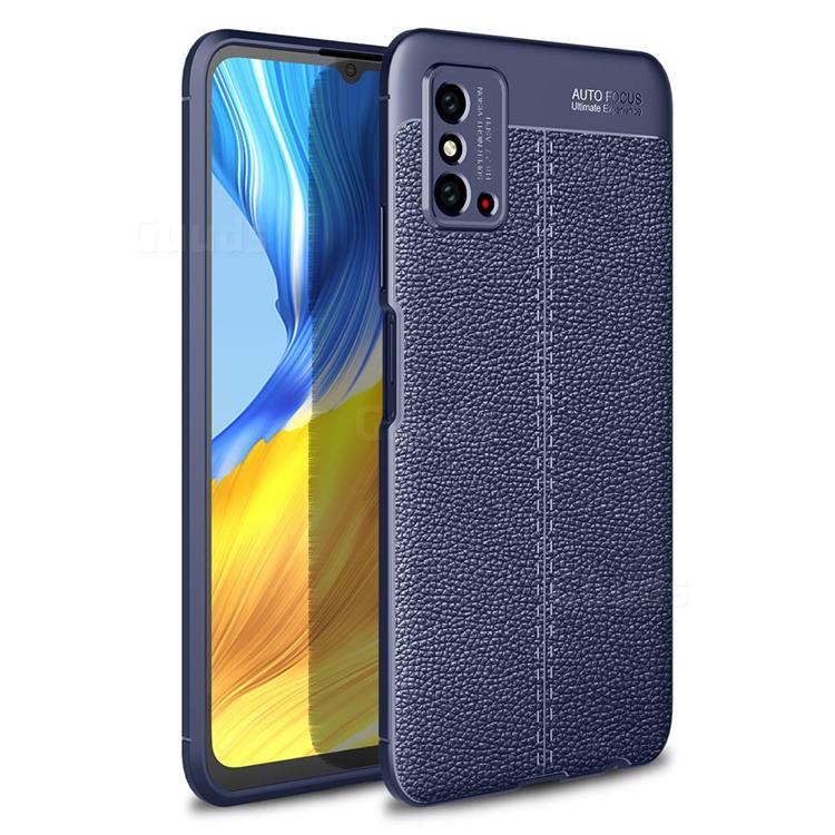 Luxury Auto Focus Litchi Texture Silicone TPU Back Cover for Huawei Honor X10 Max 5G - Dark Blue
