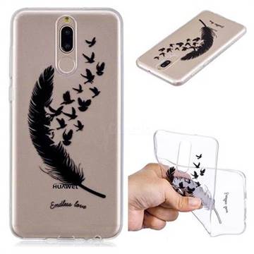 Feather Flying Birds Super Clear Soft TPU Back Cover for Huawei Mate 10 Lite / Nova 2i / Horor 9i / G10