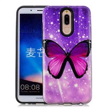 Glossy Butterfly Pattern 2 in 1 PC + TPU Glossy Embossed Back Cover for Huawei Mate 10 Lite / Nova 2i / Horor 9i / G10