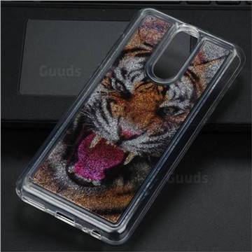 Tiger Glassy Glitter Quicksand Dynamic Liquid Soft Phone Case for Huawei Mate 10 Lite / Nova 2i / Horor 9i / G10