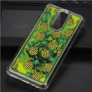 Pineapple Glassy Glitter Quicksand Dynamic Liquid Soft Phone Case for Huawei Mate 10 Lite / Nova 2i / Horor 9i / G10