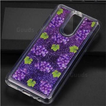 Purple Grape Glassy Glitter Quicksand Dynamic Liquid Soft Phone Case for Huawei Mate 10 Lite / Nova 2i / Horor 9i / G10