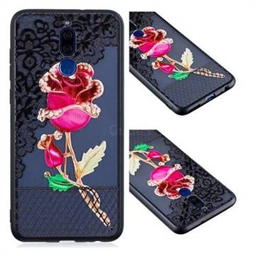 Rose Lace Diamond Flower Soft TPU Back Cover for Huawei Mate 10 Lite / Nova 2i / Horor 9i / G10