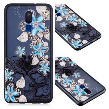Lilac Lace Diamond Flower Soft TPU Back Cover for Huawei Mate 10 Lite / Nova 2i / Horor 9i / G10