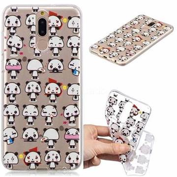 Mini Panda Clear Varnish Soft Phone Back Cover for Huawei Mate 10 Lite / Nova 2i / Horor 9i / G10