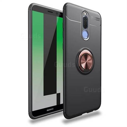 Auto Focus Invisible Ring Holder Soft Phone Case for Huawei Mate 10 Lite / Nova 2i / Horor 9i / G10 - Black Gold