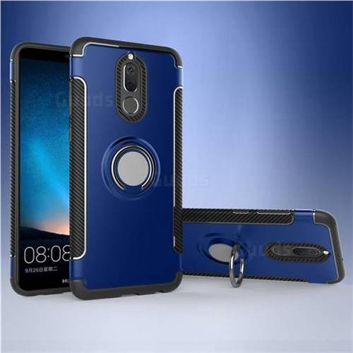 Armor Anti Drop Carbon PC + Silicon Invisible Ring Holder Phone Case for Huawei Mate 10 Lite / Nova 2i / Horor 9i / G10 - Sapphire