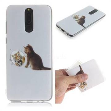 Cat and Tiger IMD Soft TPU Cell Phone Back Cover for Huawei Mate 10 Lite / Nova 2i / Horor 9i / G10