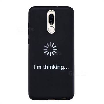 Thinking Stick Figure Matte Black TPU Phone Cover for Huawei Mate 10 Lite / Nova 2i / Horor 9i / G10