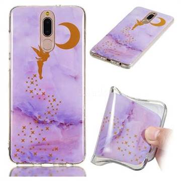 Elf Purple Soft TPU Marble Pattern Phone Case for Huawei Mate 10 Lite / Nova 2i / Horor 9i / G10
