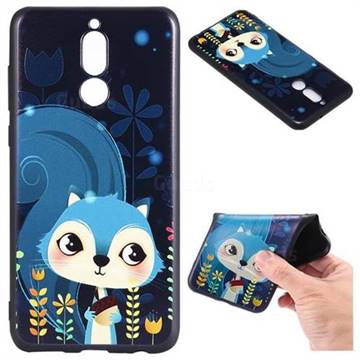 Blue Squirrels 3D Embossed Relief Black TPU Back Cover for Huawei Mate 10 Lite / Nova 2i / Horor 9i / G10