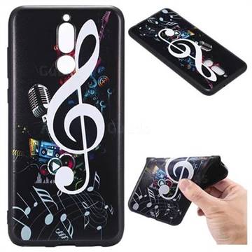 Music Symbol 3D Embossed Relief Black TPU Back Cover for Huawei Mate 10 Lite / Nova 2i / Horor 9i / G10