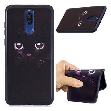Black Cat Eyes 3D Embossed Relief Black Soft Phone Back Cover for Huawei Mate 10 Lite / Nova 2i / Horor 9i / G10