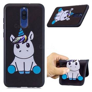Cute Baby Unicorn 3D Embossed Relief Black Soft Phone Back Cover for Huawei Mate 10 Lite / Nova 2i / Horor 9i / G10