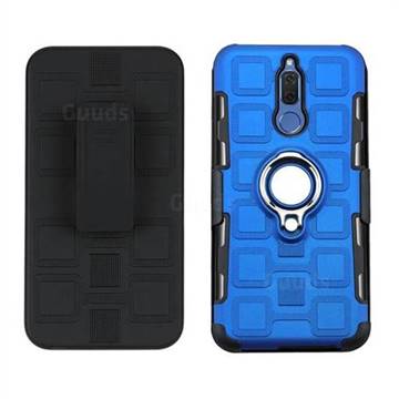 3 in 1 PC + Silicone Leather Phone Case for Huawei Mate 10 Lite / Nova 2i / Horor 9i / G10 - Dark Blue