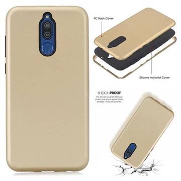 Matte PC + Silicone Shockproof Phone Back Cover Case for Huawei Mate 10 Lite / Nova 2i / Horor 9i / G10 - Goldden