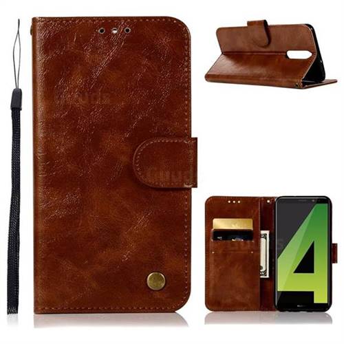 Luxury Retro Leather Wallet Case for Huawei Mate 10 Lite / Nova 2i / Horor 9i / G10 - Brown