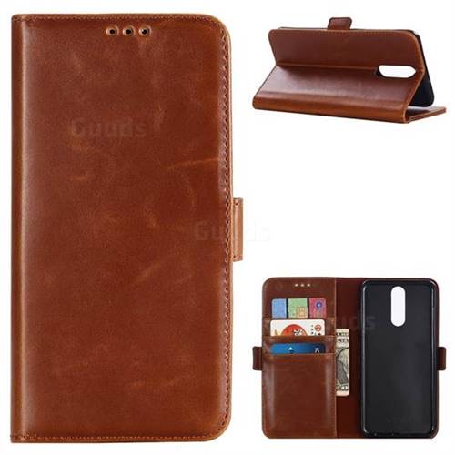Luxury Crazy Horse PU Leather Wallet Case for Huawei Mate 10 Lite / Nova 2i / Horor 9i / G10 - Brown