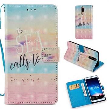 The Sea Calls 3D Painted Leather Wallet Case for Huawei Mate 10 Lite / Nova 2i / Horor 9i / G10
