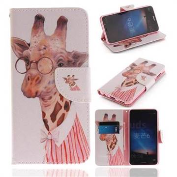 Pink Giraffe PU Leather Wallet Case for Huawei Mate 10 Lite / Nova 2i / Horor 9i / G10