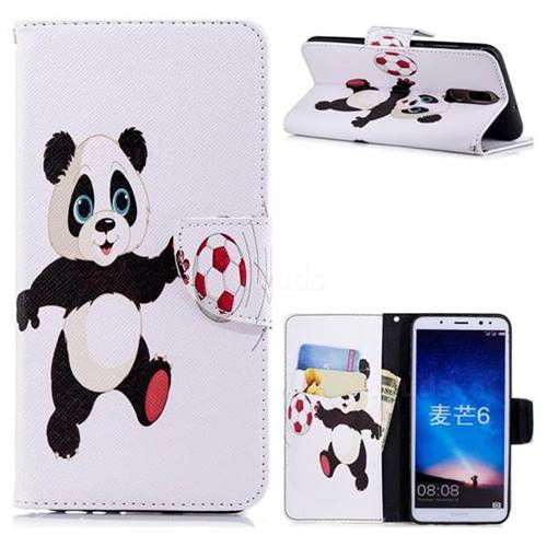 Football Panda Leather Wallet Case for Huawei Mate 10 Lite / Nova 2i / Horor 9i / G10