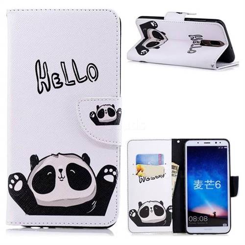 Hello Panda Leather Wallet Case for Huawei Mate 10 Lite / Nova 2i / Horor 9i / G10