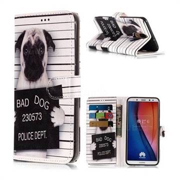 Bad Dog Police Dept PU Leather Wallet Phone Case for Huawei Mate 10 Lite / Nova 2i / Horor 9i / G10