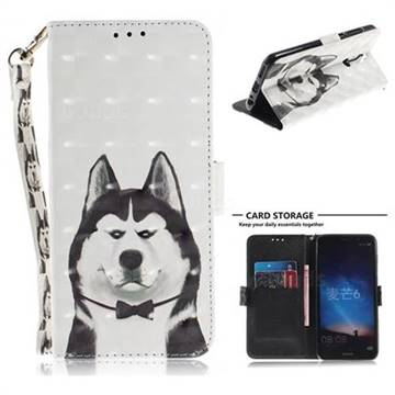 Husky Dog 3D Painted Leather Wallet Phone Case for Huawei Mate 10 Lite / Nova 2i / Horor 9i / G10