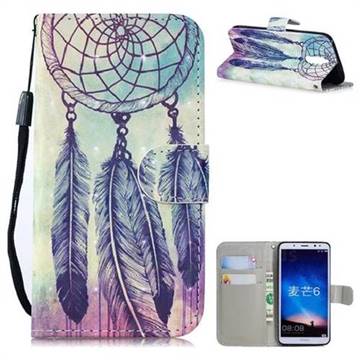 Feather Wind Chimes 3D Painted Leather Wallet Phone Case for Huawei Mate 10 Lite / Nova 2i / Horor 9i / G10