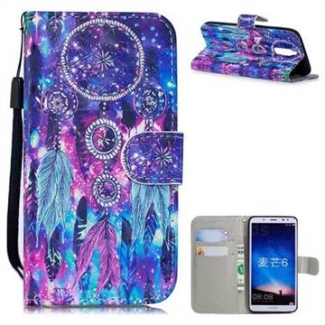 Star Wind Chimes 3D Painted Leather Wallet Phone Case for Huawei Mate 10 Lite / Nova 2i / Horor 9i / G10