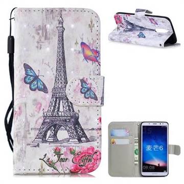 Paris Tower 3D Painted Leather Wallet Phone Case for Huawei Mate 10 Lite / Nova 2i / Horor 9i / G10