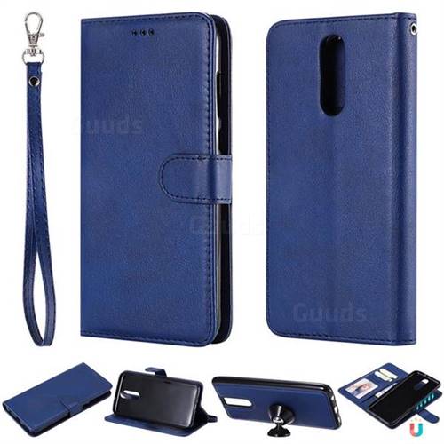 Retro Greek Detachable Magnetic PU Leather Wallet Phone Case for Huawei Mate 10 Lite / Nova 2i / Horor 9i / G10 - Blue