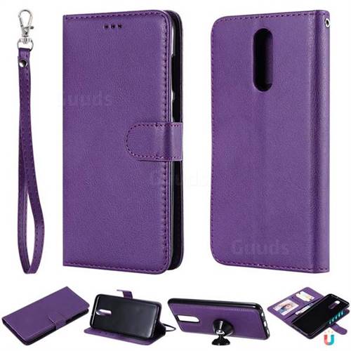 Retro Greek Detachable Magnetic PU Leather Wallet Phone Case for Huawei Mate 10 Lite / Nova 2i / Horor 9i / G10 - Purple