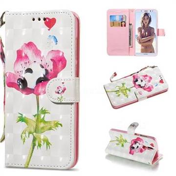 Flower Panda 3D Painted Leather Wallet Phone Case for Huawei Mate 10 Lite / Nova 2i / Horor 9i / G10