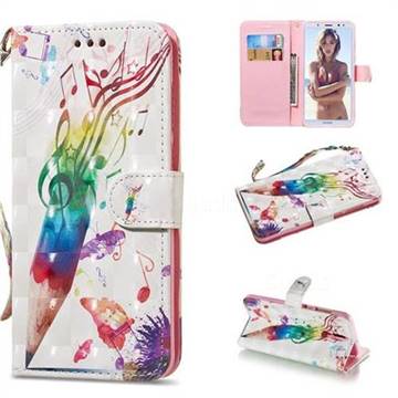 Music Pen 3D Painted Leather Wallet Phone Case for Huawei Mate 10 Lite / Nova 2i / Horor 9i / G10