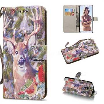 Elk Deer 3D Painted Leather Wallet Phone Case for Huawei Mate 10 Lite / Nova 2i / Horor 9i / G10