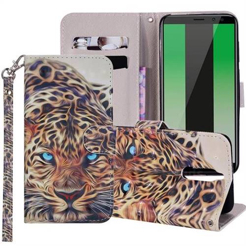 Leopard 3D Painted Leather Phone Wallet Case Cover for Huawei Mate 10 Lite / Nova 2i / Horor 9i / G10
