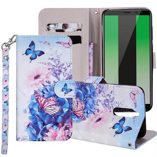 Pansy Butterfly 3D Painted Leather Phone Wallet Case Cover for Huawei Mate 10 Lite / Nova 2i / Horor 9i / G10