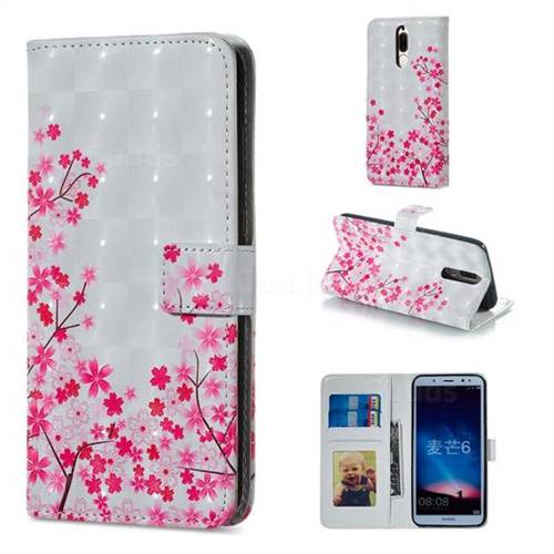 Cherry Blossom 3D Painted Leather Phone Wallet Case for Huawei Mate 10 Lite / Nova 2i / Horor 9i / G10