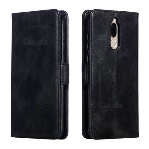 Retro Classic Calf Pattern Leather Wallet Phone Case for Huawei Mate 10 Lite / Nova 2i / Horor 9i / G10 - Black