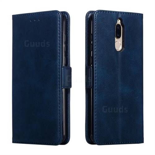 Retro Classic Calf Pattern Leather Wallet Phone Case for Huawei Mate 10 Lite / Nova 2i / Horor 9i / G10 - Blue