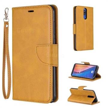 Classic Sheepskin PU Leather Phone Wallet Case for Huawei Mate 10 Lite / Nova 2i / Horor 9i / G10 - Yellow
