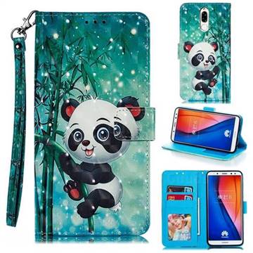 Cute Panda 3D Painted Leather Phone Wallet Case for Huawei Mate 10 Lite / Nova 2i / Horor 9i / G10