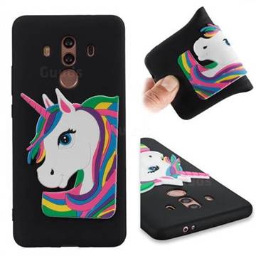 Rainbow Unicorn Soft 3D Silicone Case for Huawei Mate 10 Pro(6.0 inch) - Black